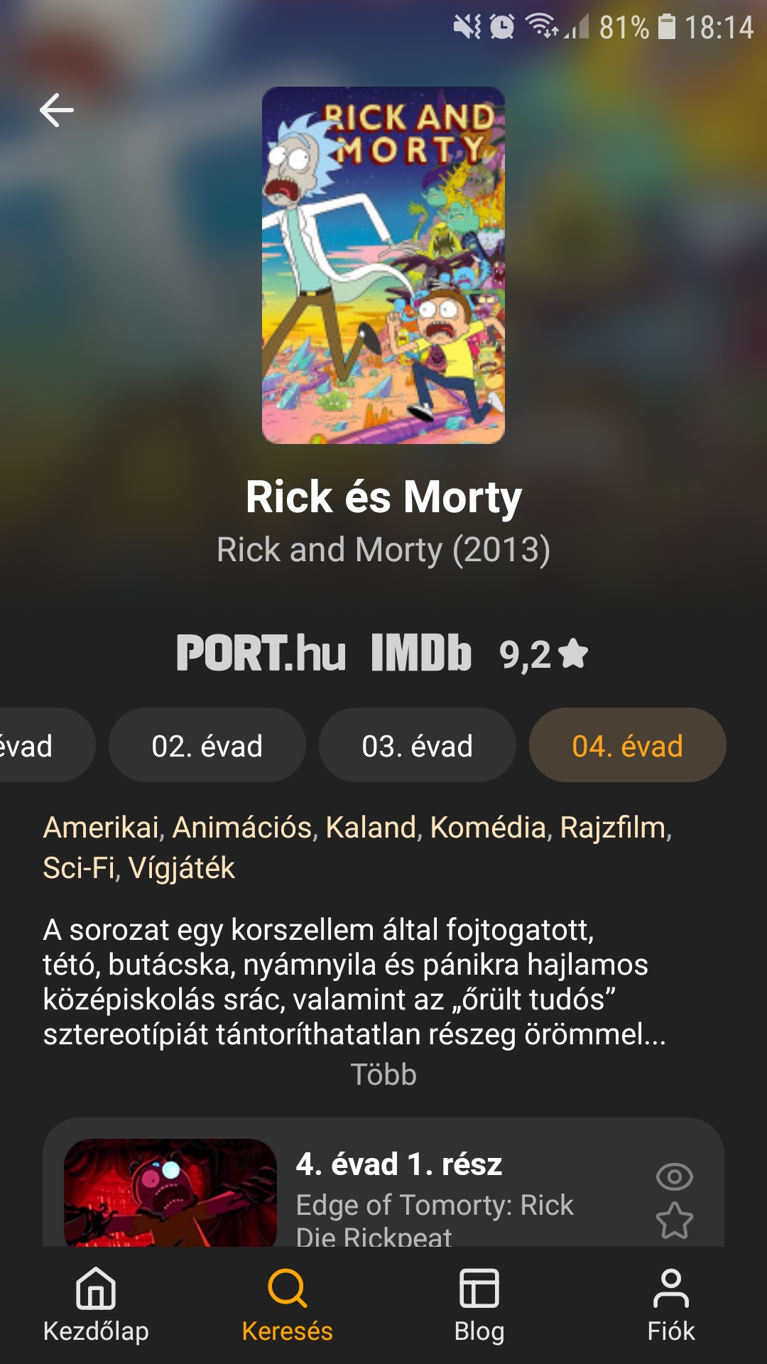 Képernyőkép: Sorozatbarát